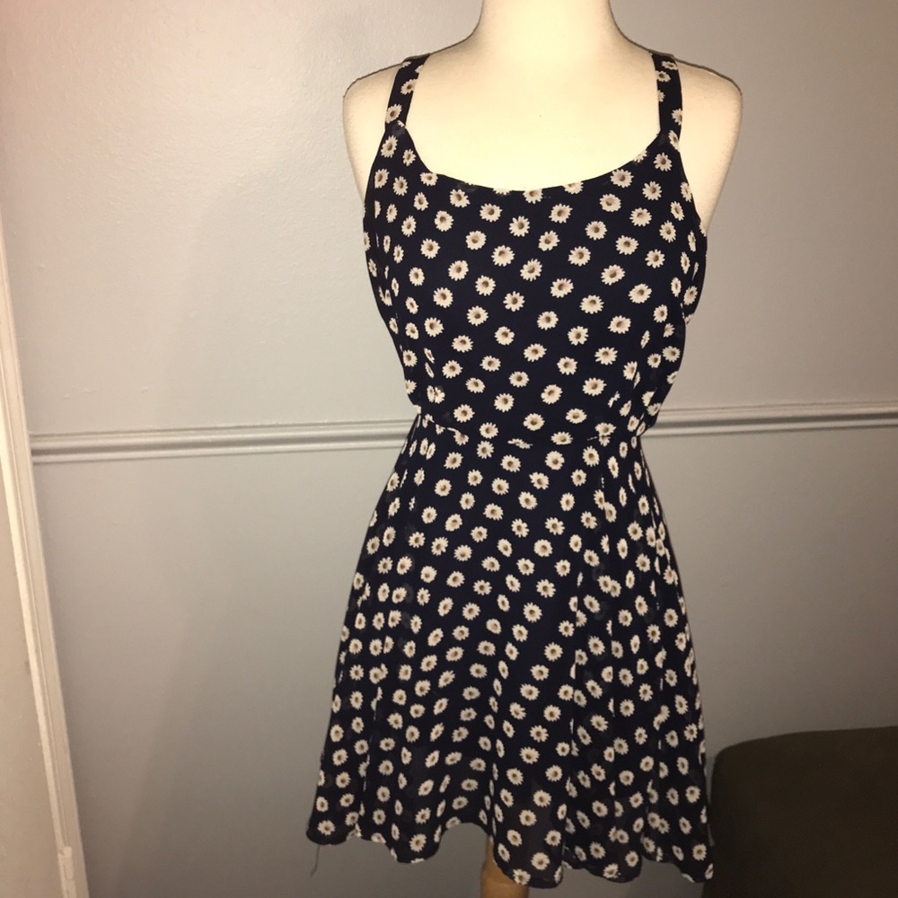 Urban Outfitters Navy Daisy Mini Dress